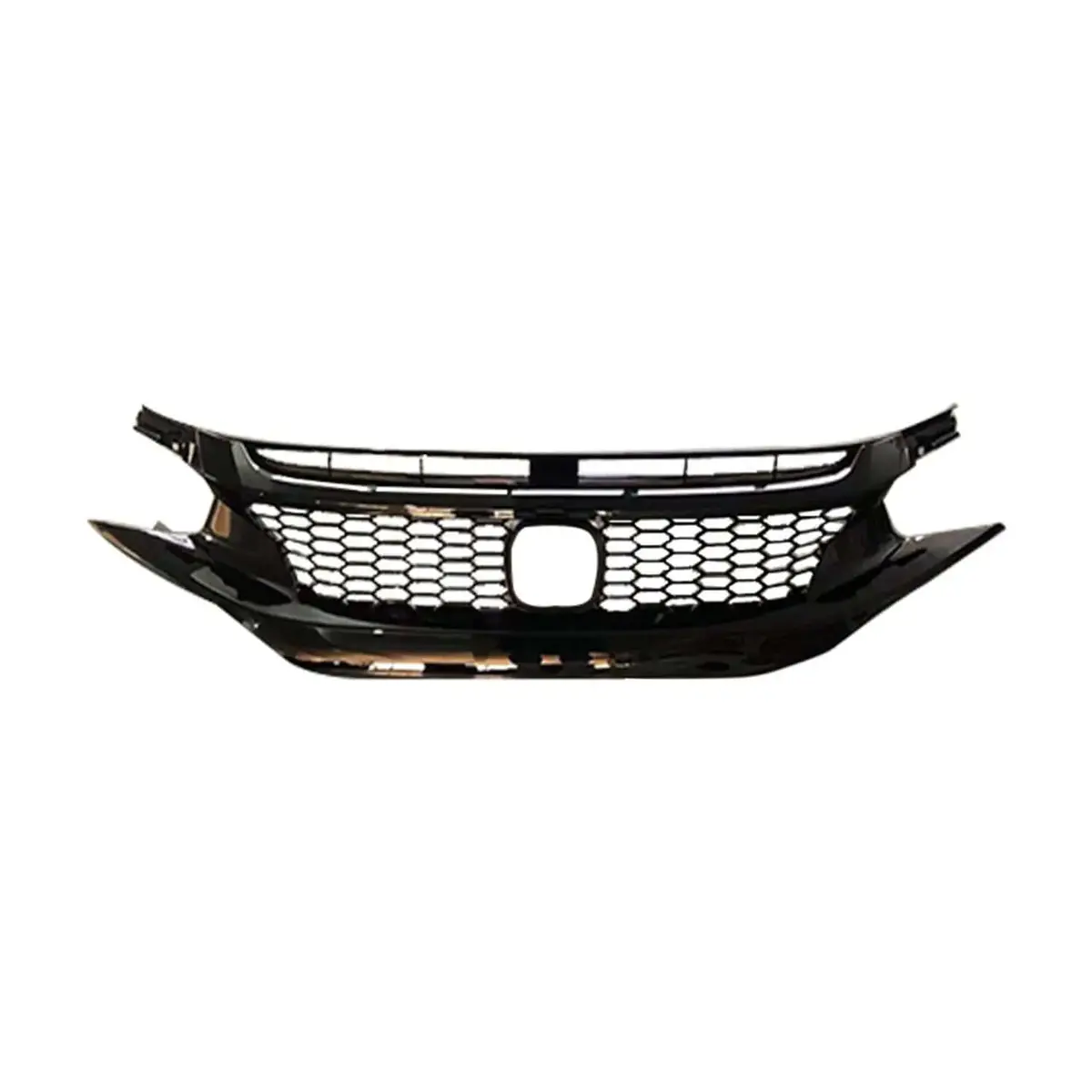 Omac Usa Front Bumper Grille For Hatchback – Fits 2016-2018 Honda Civic Type-R – Sporty Style Black Plastic 1