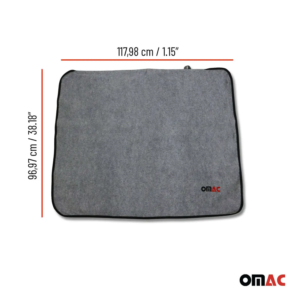 Omac Usa Rear Bumper Protector & Cargo Liner – Universal Fit Truck & Car – Fabric Pet Trunk Mat, Grey (1 Pc) 1