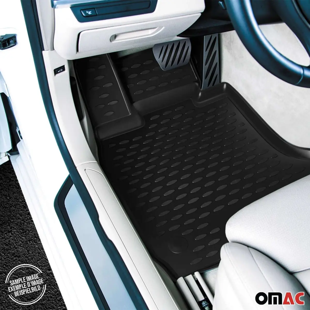 Omac Usa Premium Floor Mats Liners For Suvs – Fits 2011-2024 Mitsubishi Outlander Sport (Black, 6 Pcs, All Weather) 1