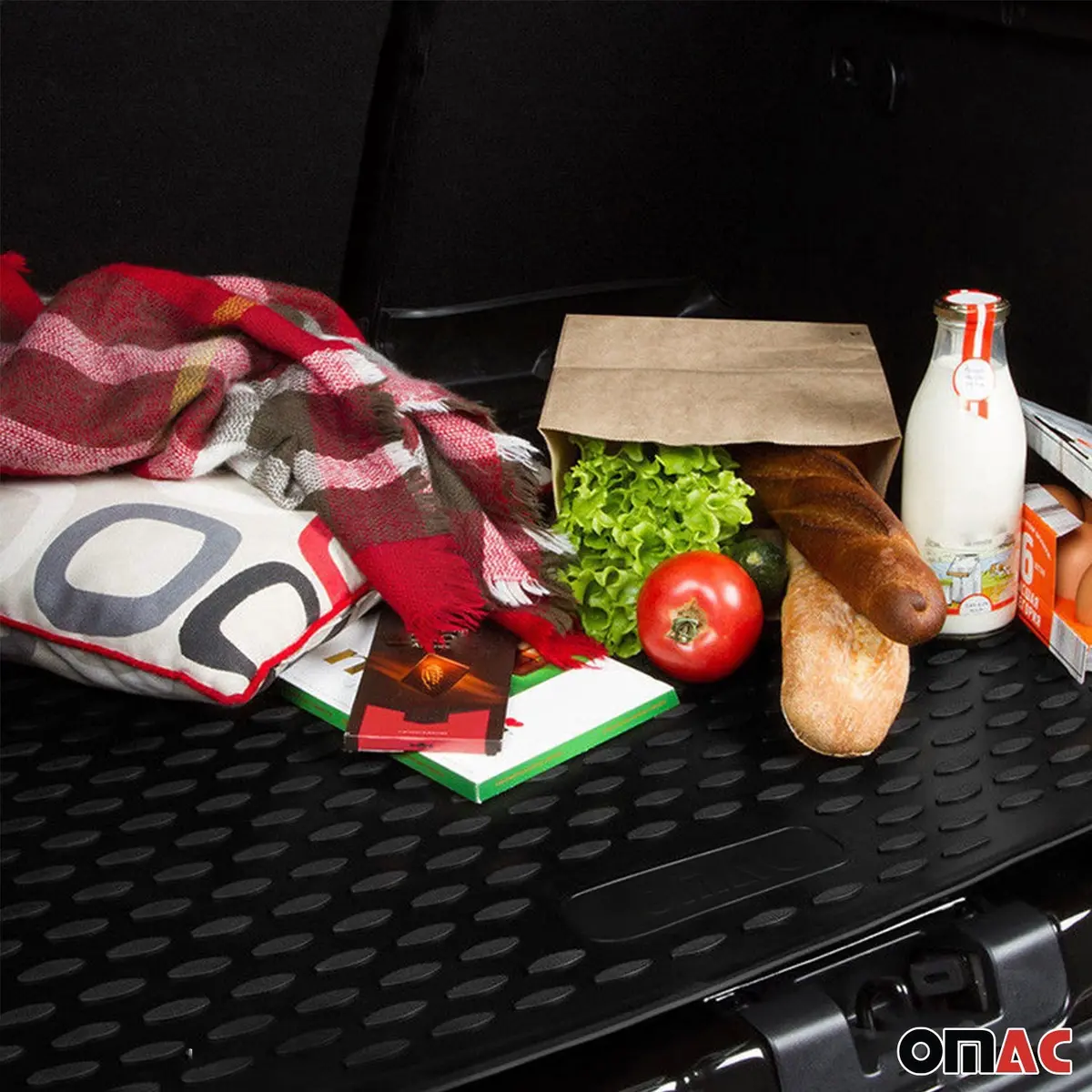 Omac Usa Cargo Liner Trunk Rubber Mat For Suv – Fits With 2015-2023 Jeep Renegade – All Weather, Black (1Pc) 2