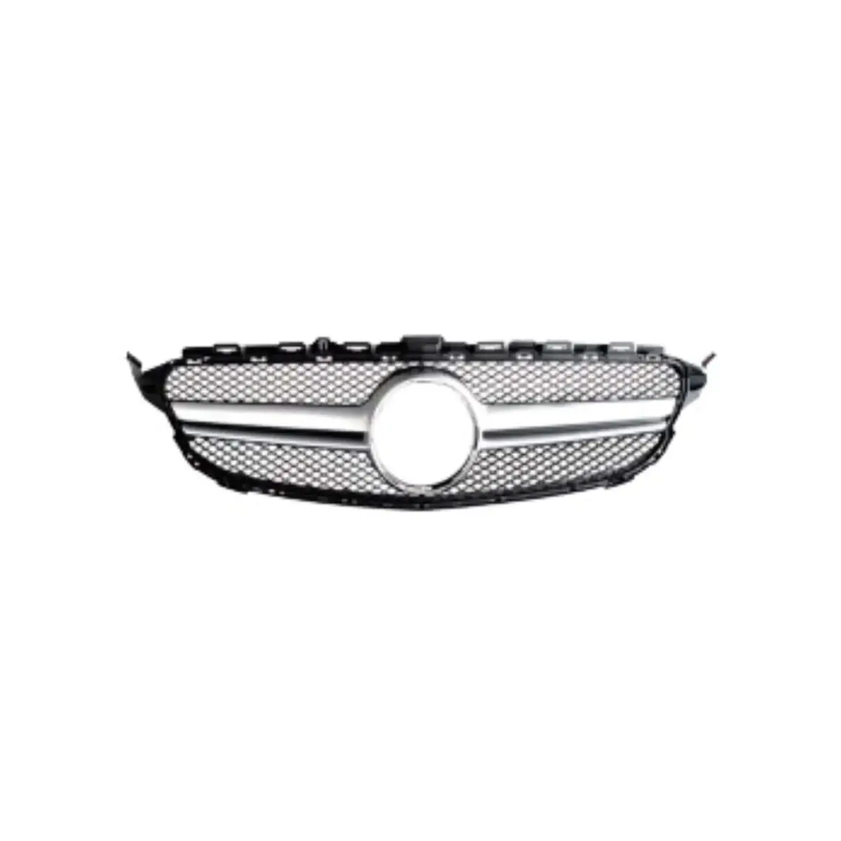 Omac Usa Front Grille Mesh Amg Style For Cars – Fits 2019–2021 Mercedes-Benz C-Class C180, C200, C250, C300, C350e (Chrome, W/O Camera Hole) 1