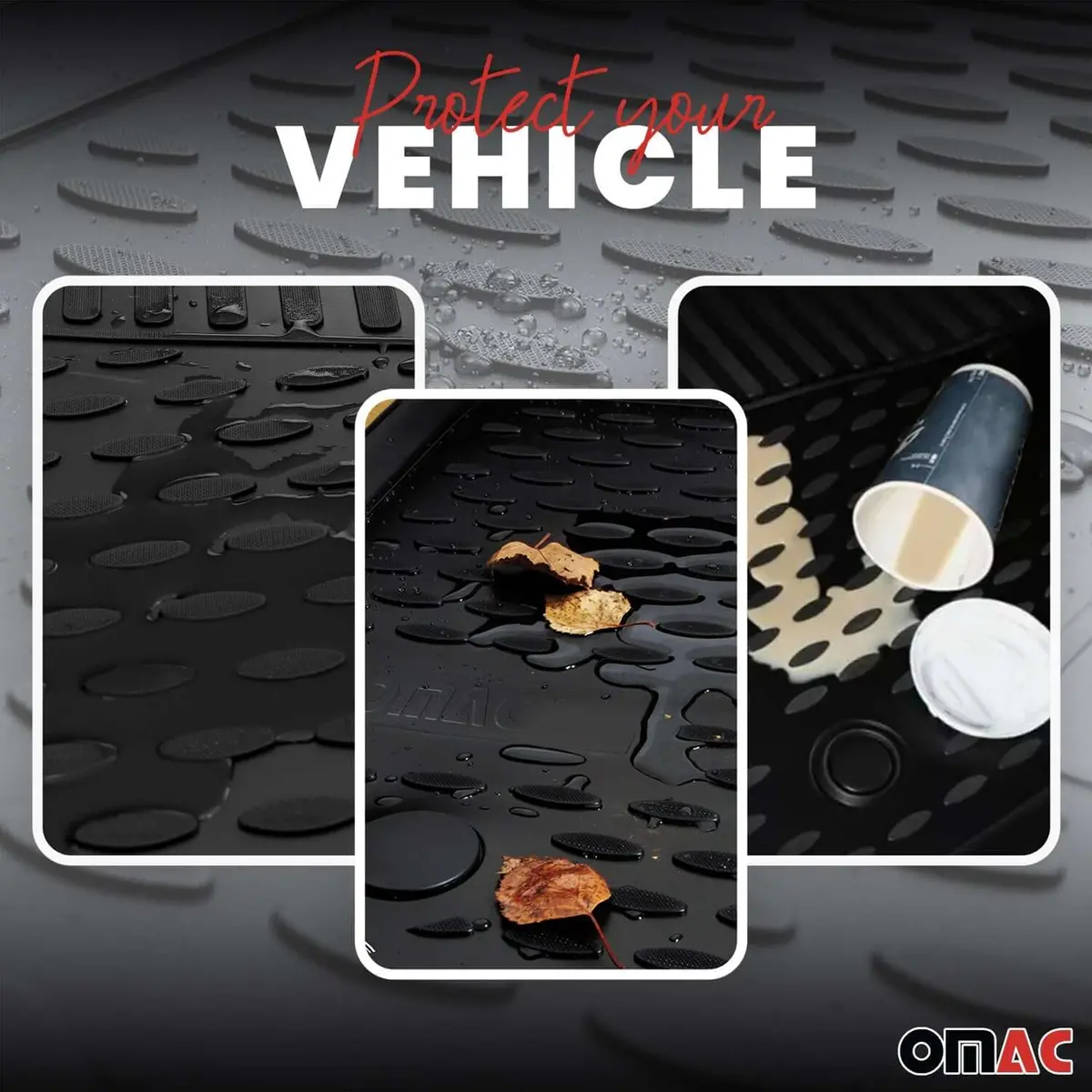 Omac Usa Floor Mats Liners Full Set All Weather For Suv – Fits With 2007-2015 Audi Q7 – Black (4 Pcs) 1