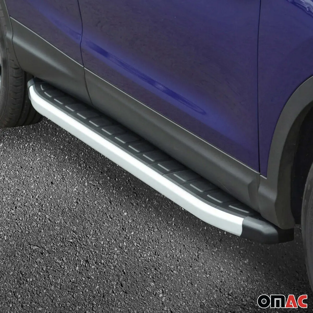 Omac Usa Aluminum Running Boards, Side Steps For Suv – Fits With 2011-2016 Kia Sportage – Silver & Black (2 Pcs) 1