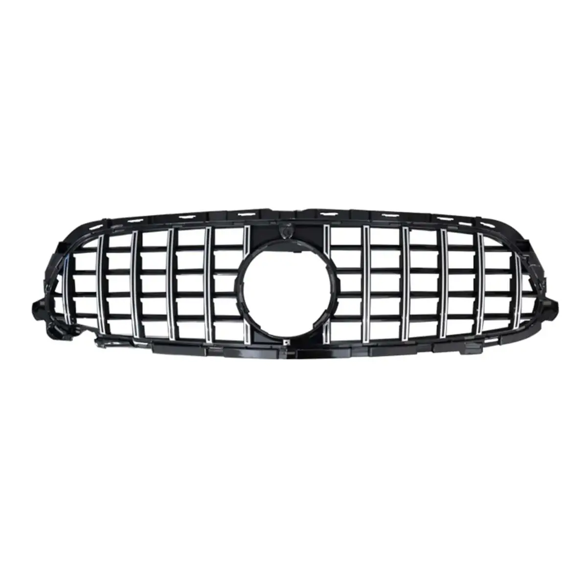 Omac Usa Front Bumper Grille For Mercedes E-Class W213 Sedan 2021-2023 – Gt-Style Silver Plastic 1