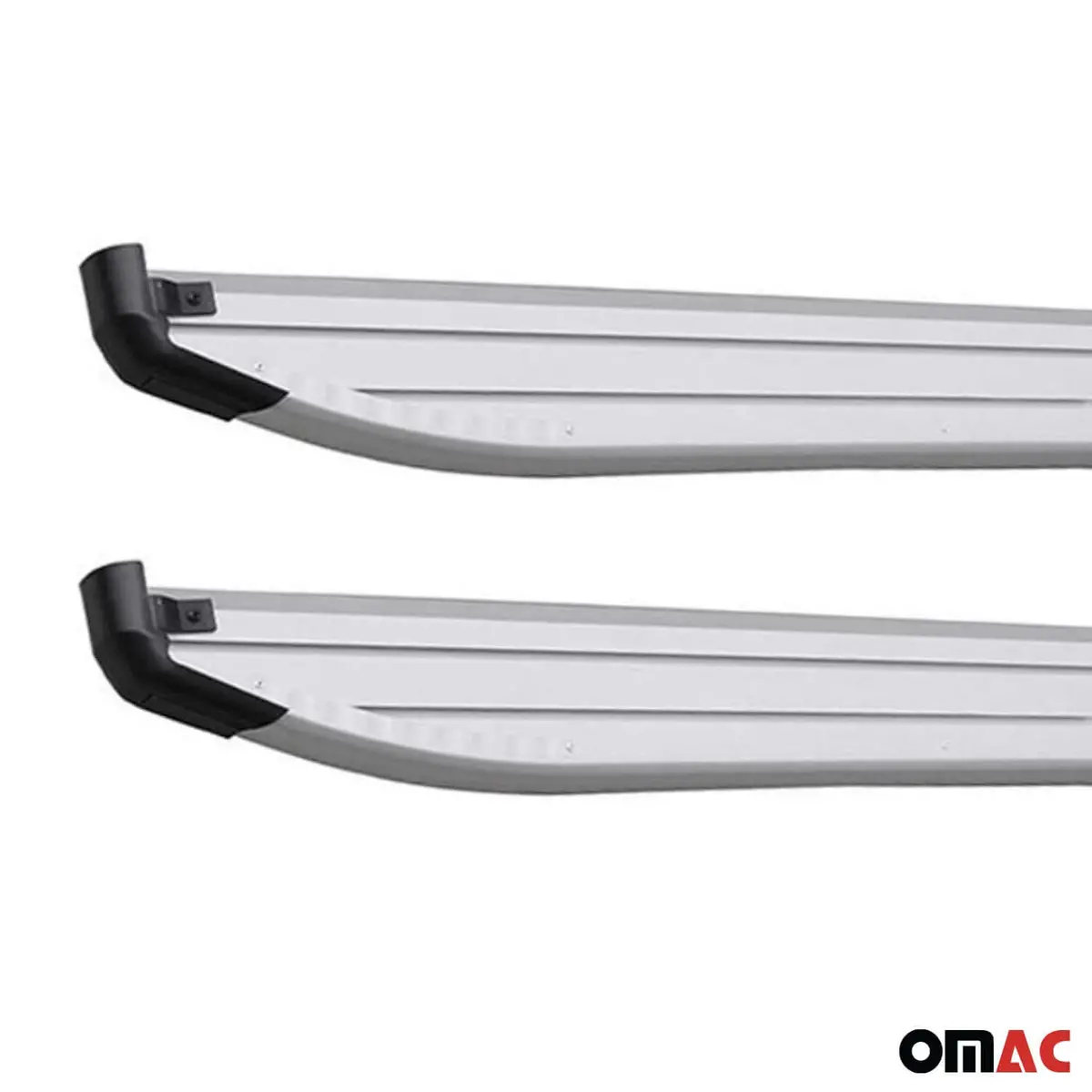 Omac Usa Aluminum Running Boards, Side Steps For Suv – Fits With 2007-2012 Dodge Nitro – Silver & Black (2 Pcs) 1