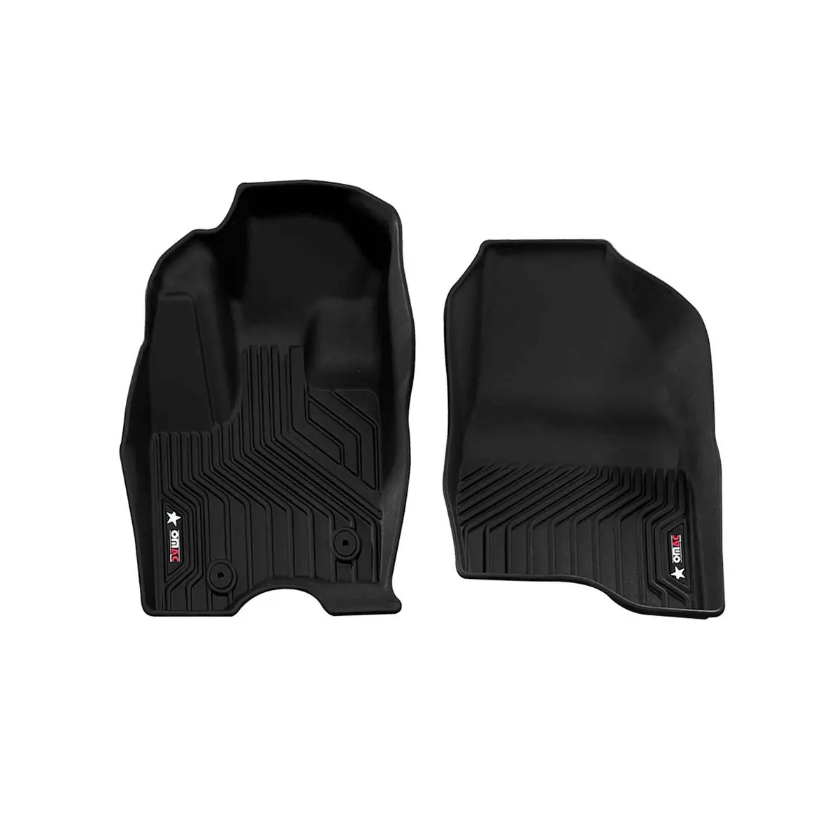 Omac Usa Premium Floor Mats Liners For Suv – Fits 2011–2015 Ford Explorer – First Row Front All Weather Heavy Duty Black (2 Pcs) 1