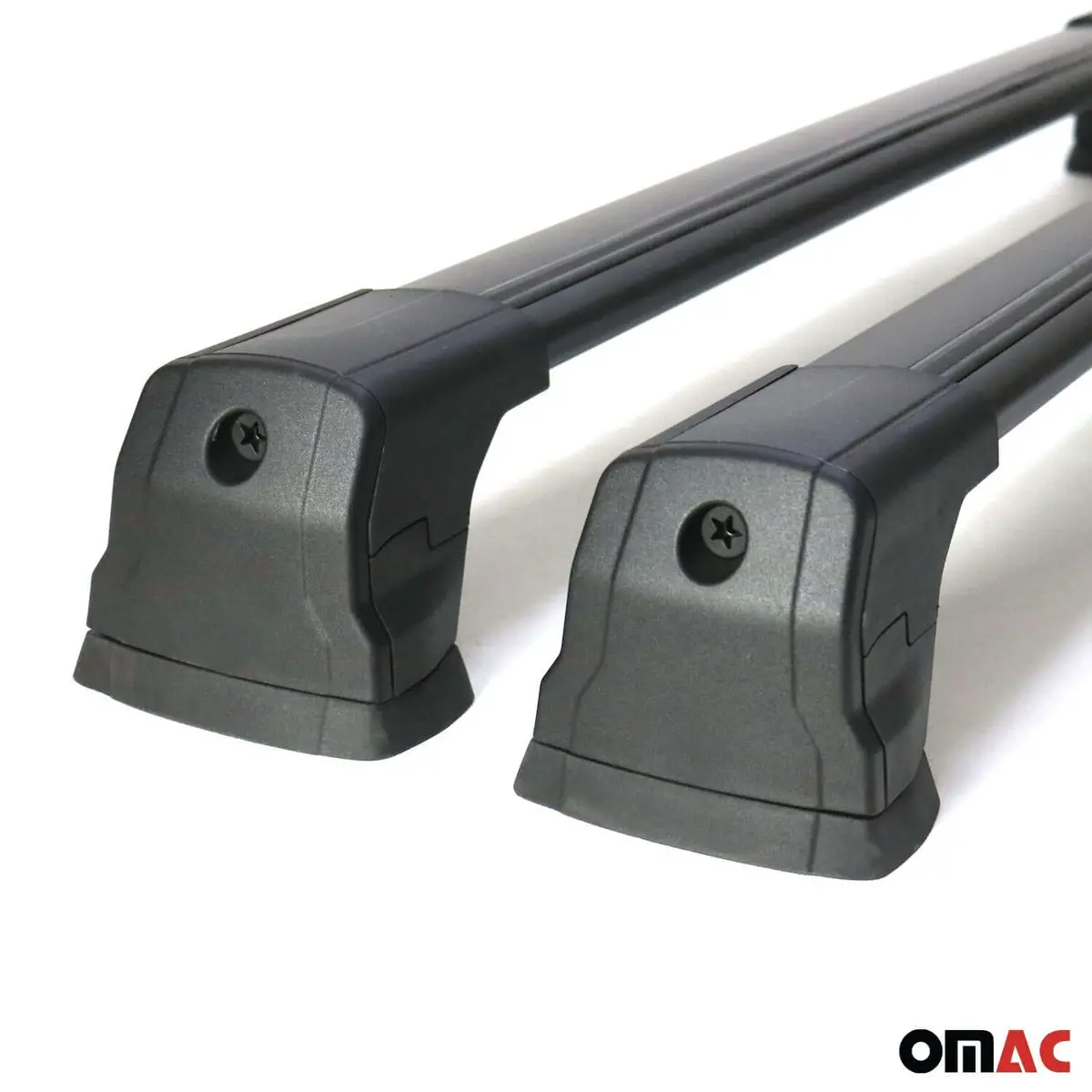 Omac Usa Roof Rack Cross Bars Luggage Carrier For Fix Point – Fits With 2004-2012 Bmw 3 Series E90 Sedan / E91 Touring – Aluminium Black (2 Pcs) 1
