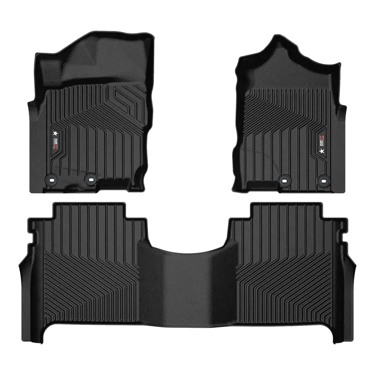 Omac Usa Premium Floor Mats Liners For Truck – Fits 2016–2024 Nissan Titan – First & Second Row Set All Weather Heavy Duty Black 1