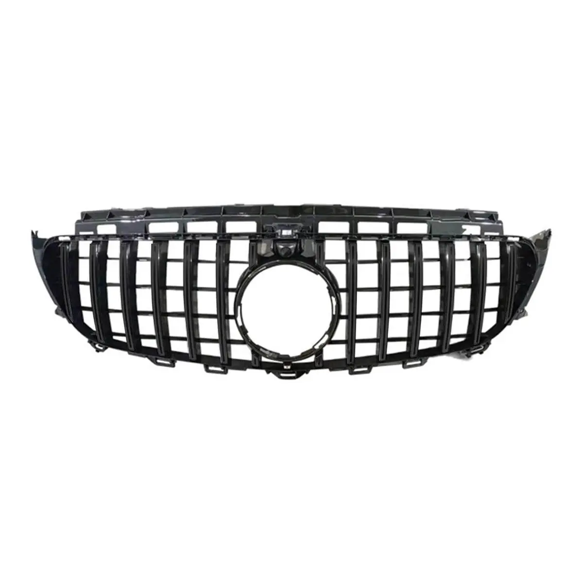 Omac Usa Front Bumper Grille For Mercedes E-Class – Fits 2017–2020 W213 Sedan – Gt Style, Black Plastic, 1-Pc 1