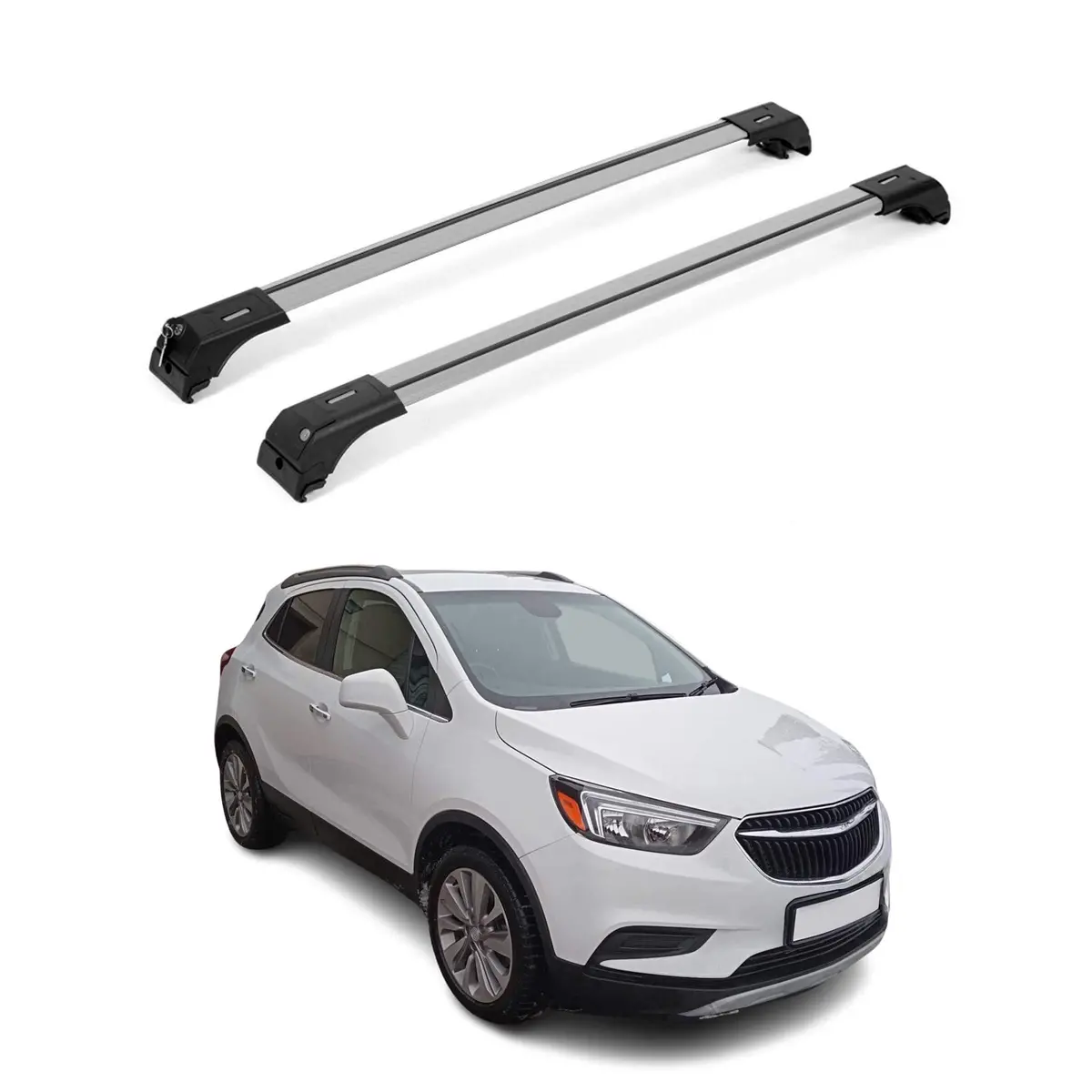 Omac Usa Roof Rack Cross Bars For Car – Fits 2013-2022 Buick Encore (Excludes Panoramic Roof Models) – Aluminium Silver (2 Pcs) 1