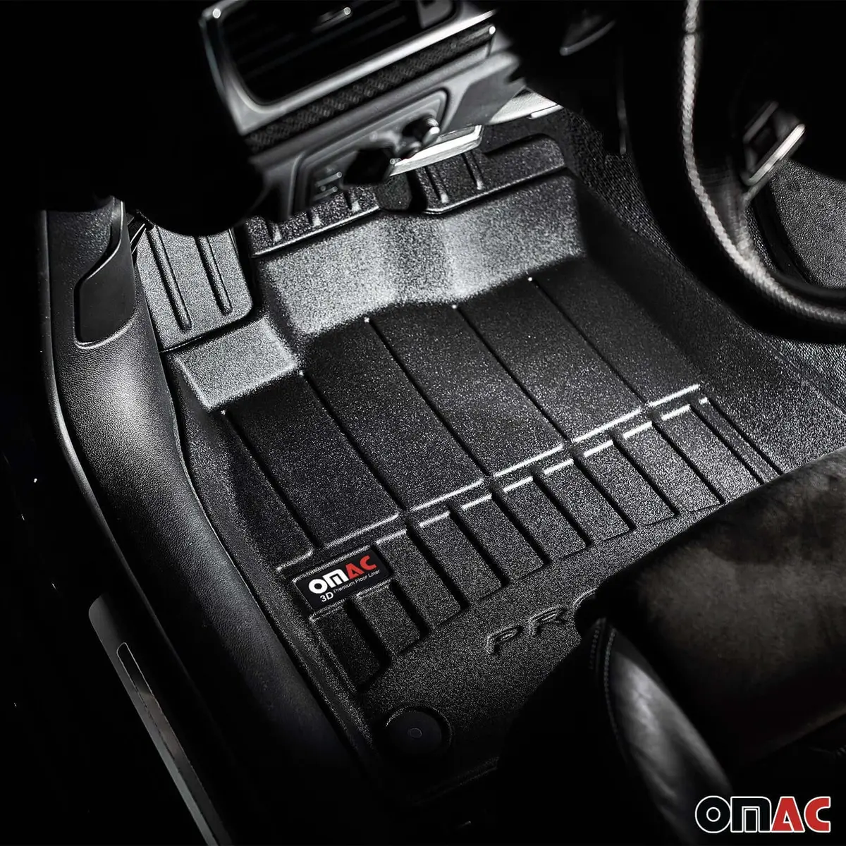 Omac Usa Floor Mats Liners Full Set All Weather Heavy Duty For Suv – Fits With 2005-2012 Nissan Pathfinder – Black (3 Pcs) 1