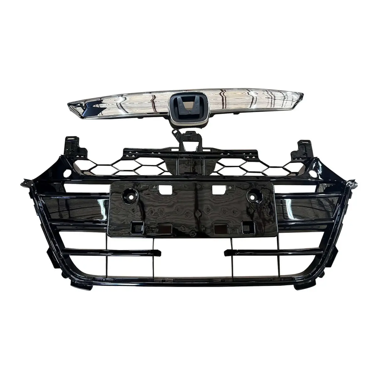 Omac Usa Front Grille Set For Sedan – Fits 2021-2022 Honda Accord Fl – Chrome & Black Style Exterior Upgrade 1