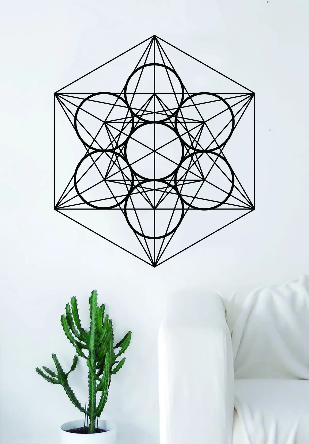 Megatrons Cube Wall Decal Sticker Bedroom Living Room Art Vinyl Beautiful Sacred Geometry Geometric Buddha Namaste Yoga 1