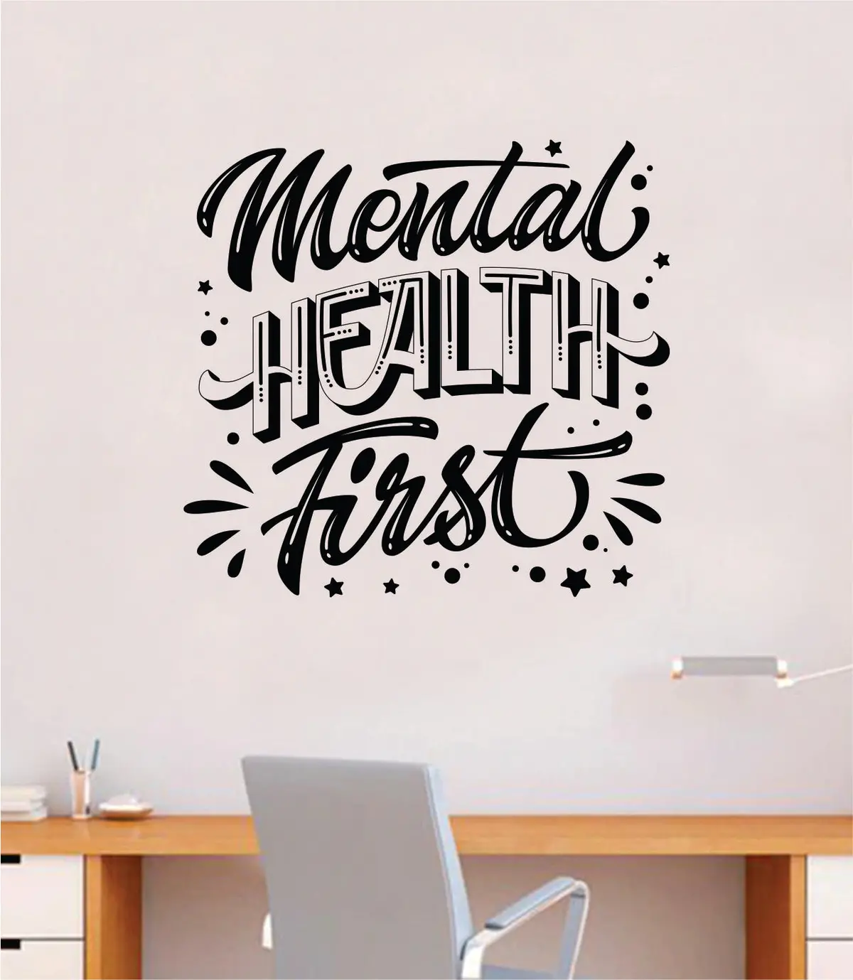 Mental Health First Quote Wall Decal Sticker Bedroom Room Art Vinyl Inspirational Motivational Kids Teen Baby Nursery School Girls 1