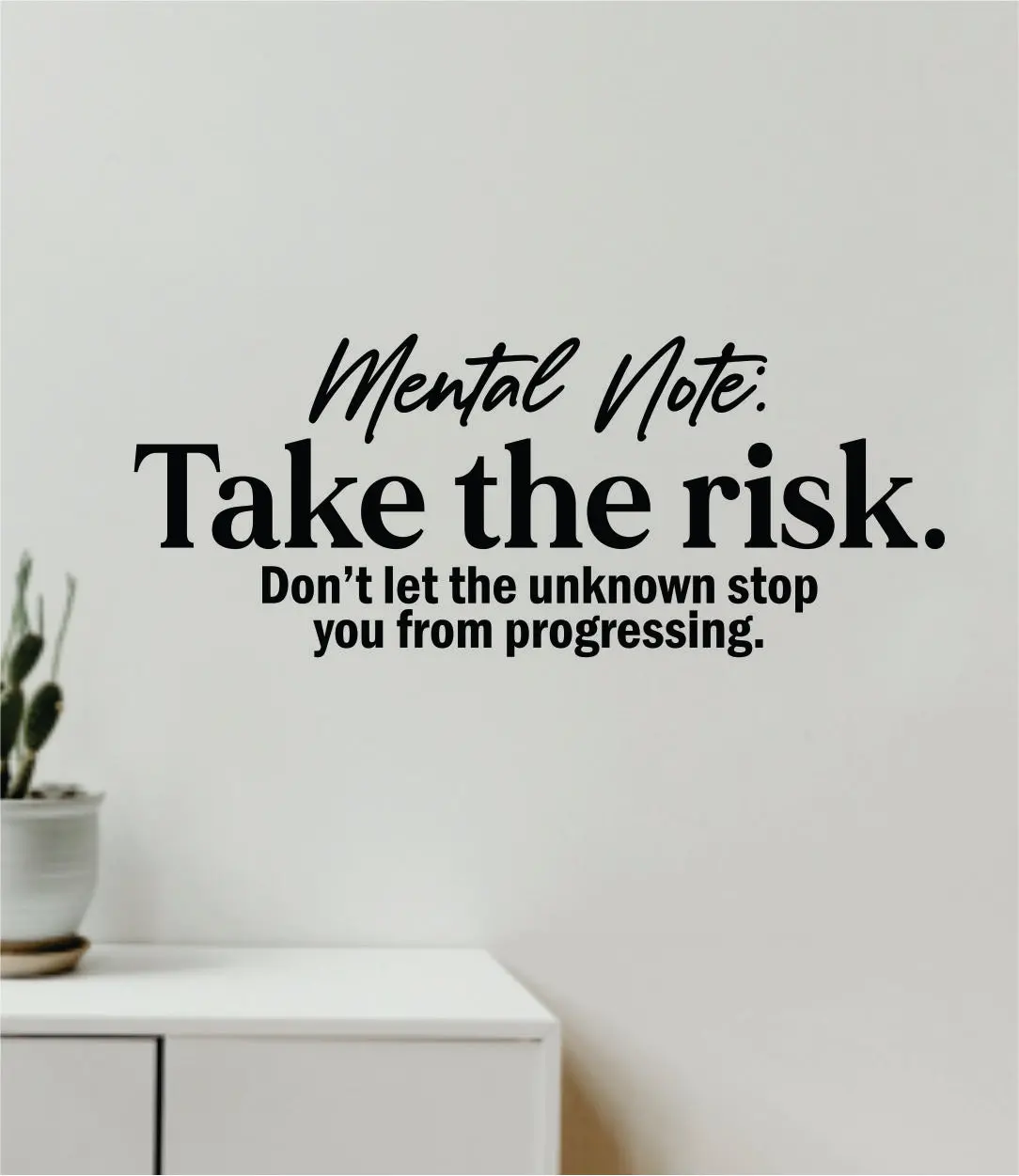 Mental Note Take The Risk Quote Wall Decal Sticker Vinyl Art Decor Bedroom Room Boy Girl Inspirational Motivational School Gym Sports Success Classroom 1