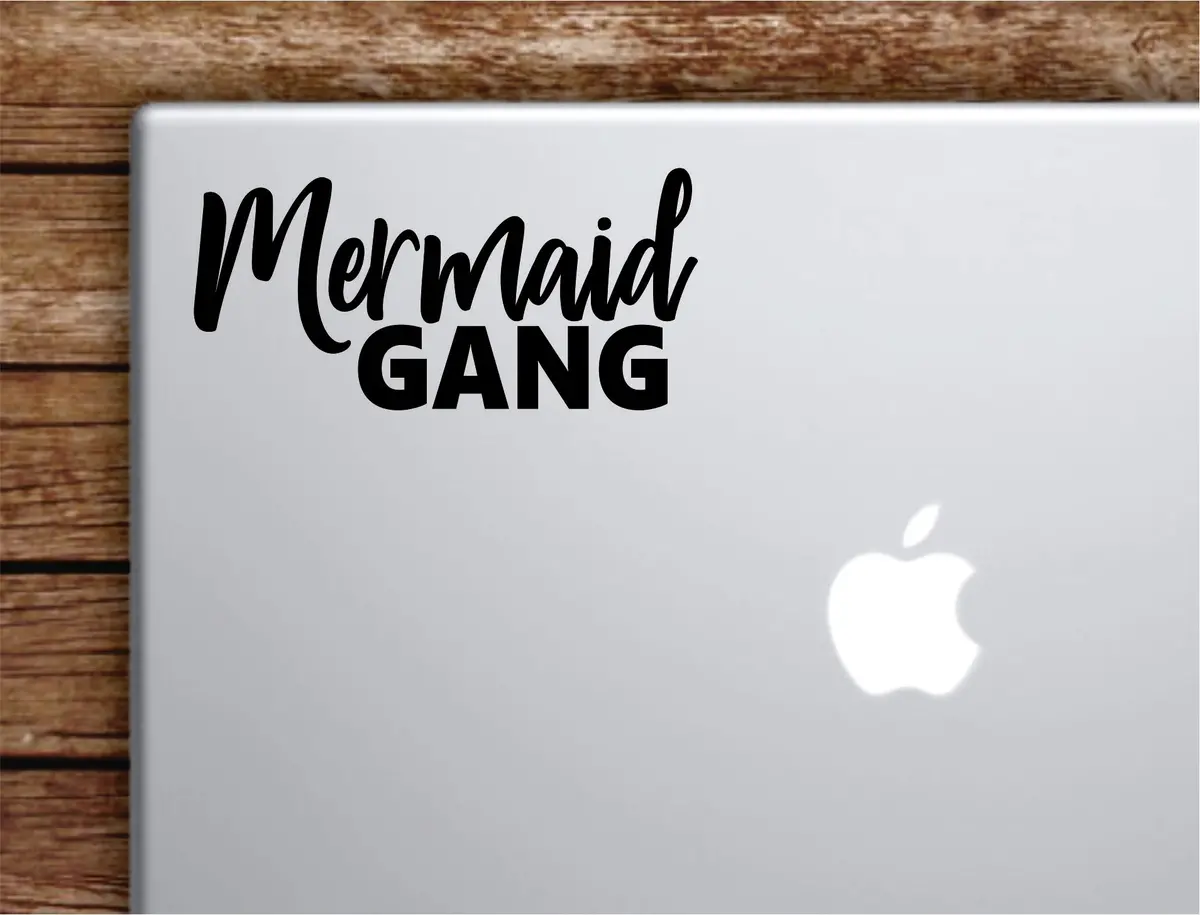 Mermaid Gang Laptop Wall Decal Sticker Vinyl Art Quote Macbook Apple Decor Car Window Truck Teen Inspirational Girls Cute Ocean Beach 1