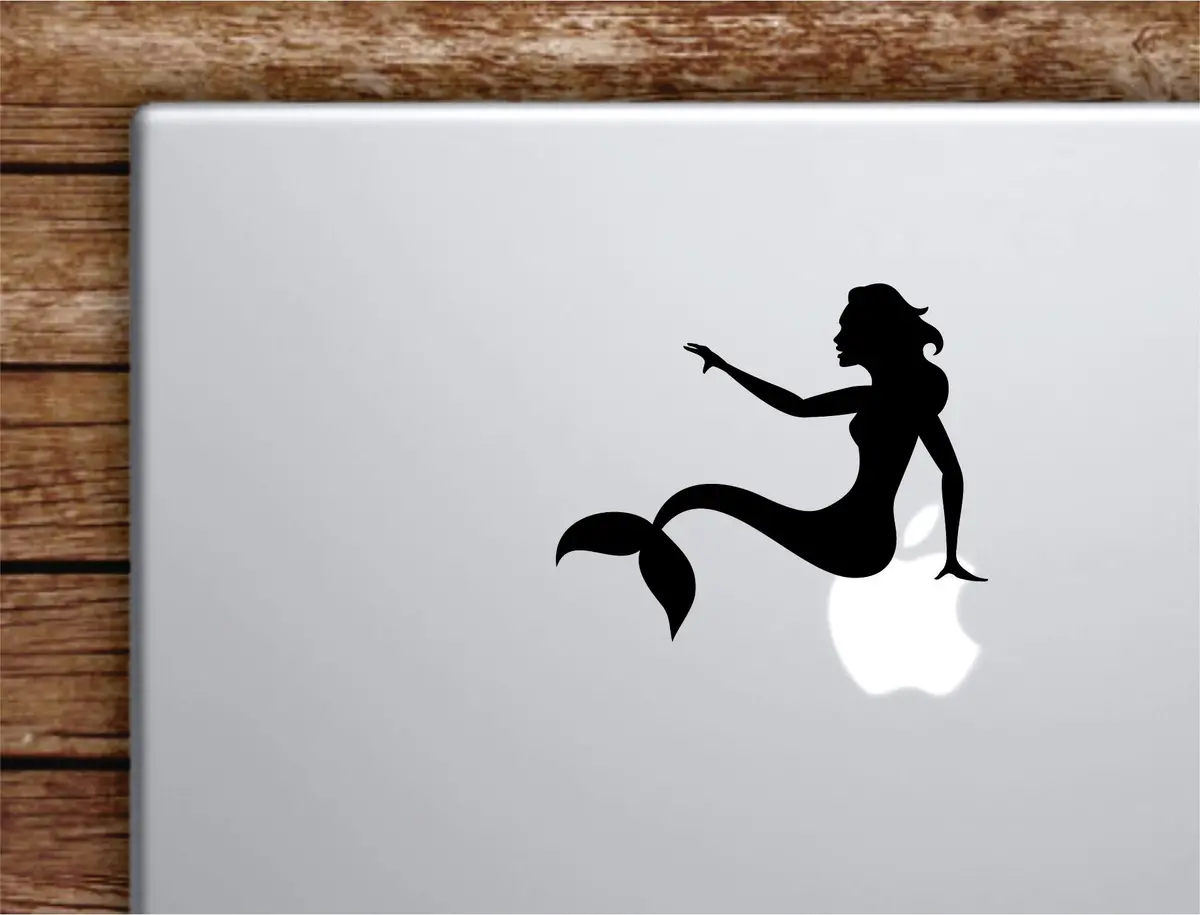 Mermaid V2 Laptop Wall Decal Sticker Vinyl Art Quote Macbook Decor Car Window Truck Kids Baby Teen Inspirational Girls Boys Ocean Beach 1