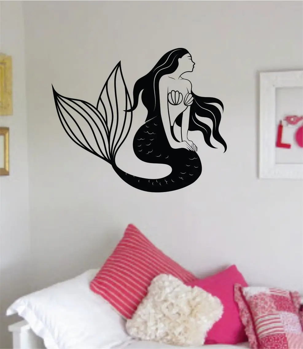 Mermaid V6 Wall Decal Home Decor Art Vinyl Sticker Bedroom Room Baby Teen Girls Daughter Ocean Beach Cute School Nursery 1
