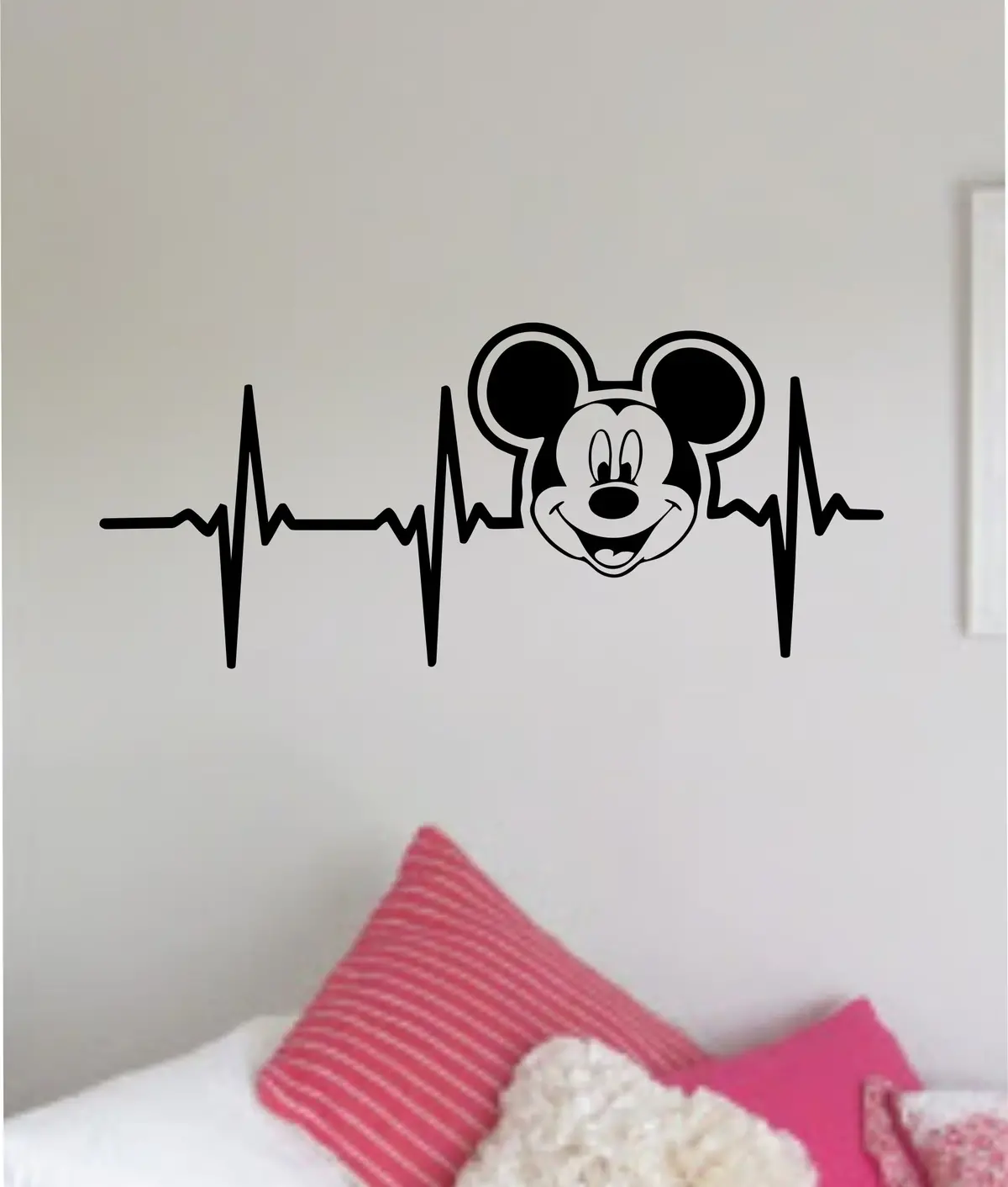 Mickey Mouse Heartbeat Wall Decal Home Decor Bedroom Room Vinyl Sticker Art Baby Boys Girls Nursery Playroom Kids Cartoon Disney 1