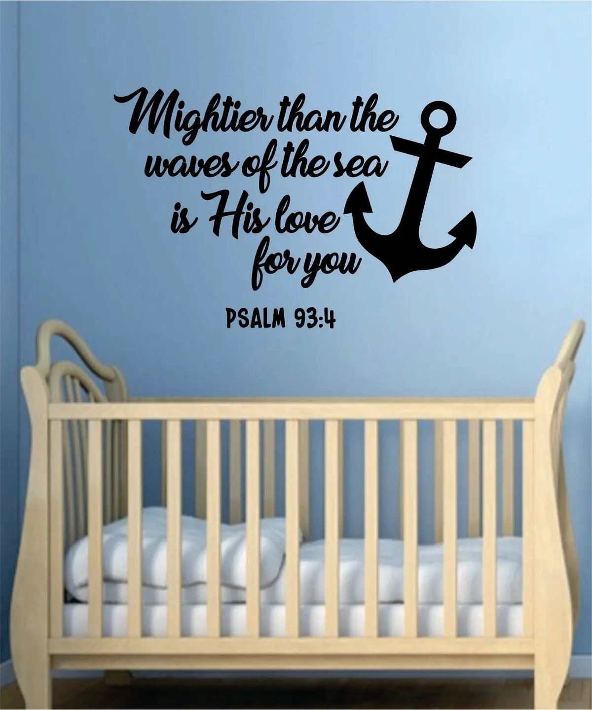 Mightier Waves Sea Psalm Quote Wall Decal Sticker Bedroom Home Room Art Vinyl Inspirational Teen Decor Religious Bible Verse God Spiritual Baby Nursery 1