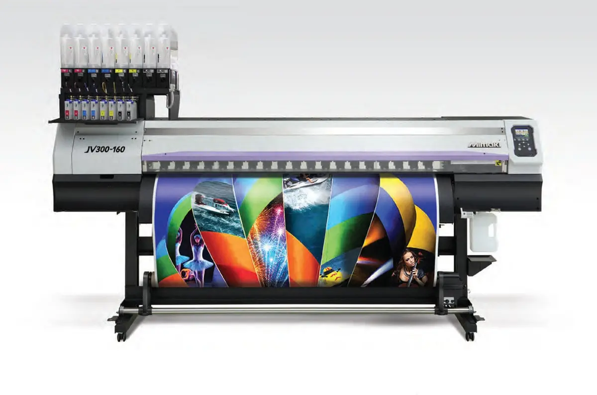 $295/Month 64" Mimaki Bulk System Production Jv300-160 2 New Heads Eco-Solvent Ss21 Super Fast Vinyl Printer 1