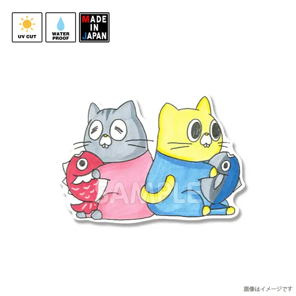 Mimi077　ステッカー　うさぎのみみちゃん　ネコチャン 1
