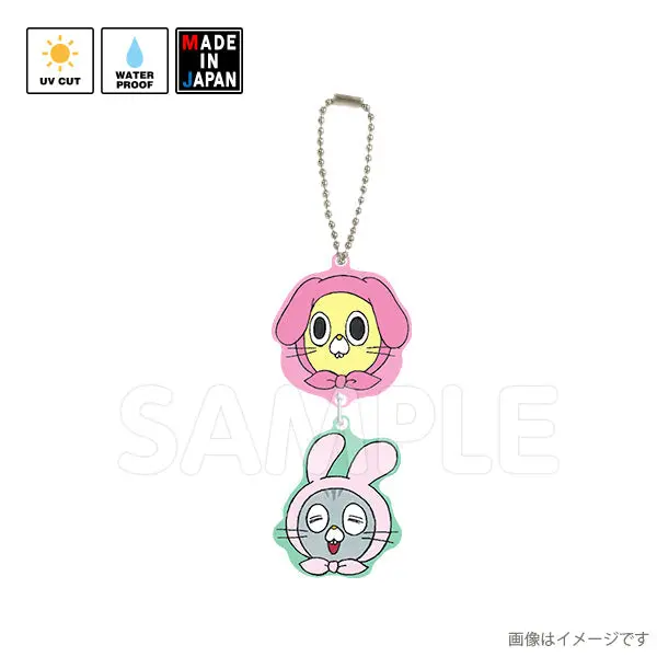 Mimi602ak　連結アクキー　うさぎのみみちゃん　ネコチャン 1