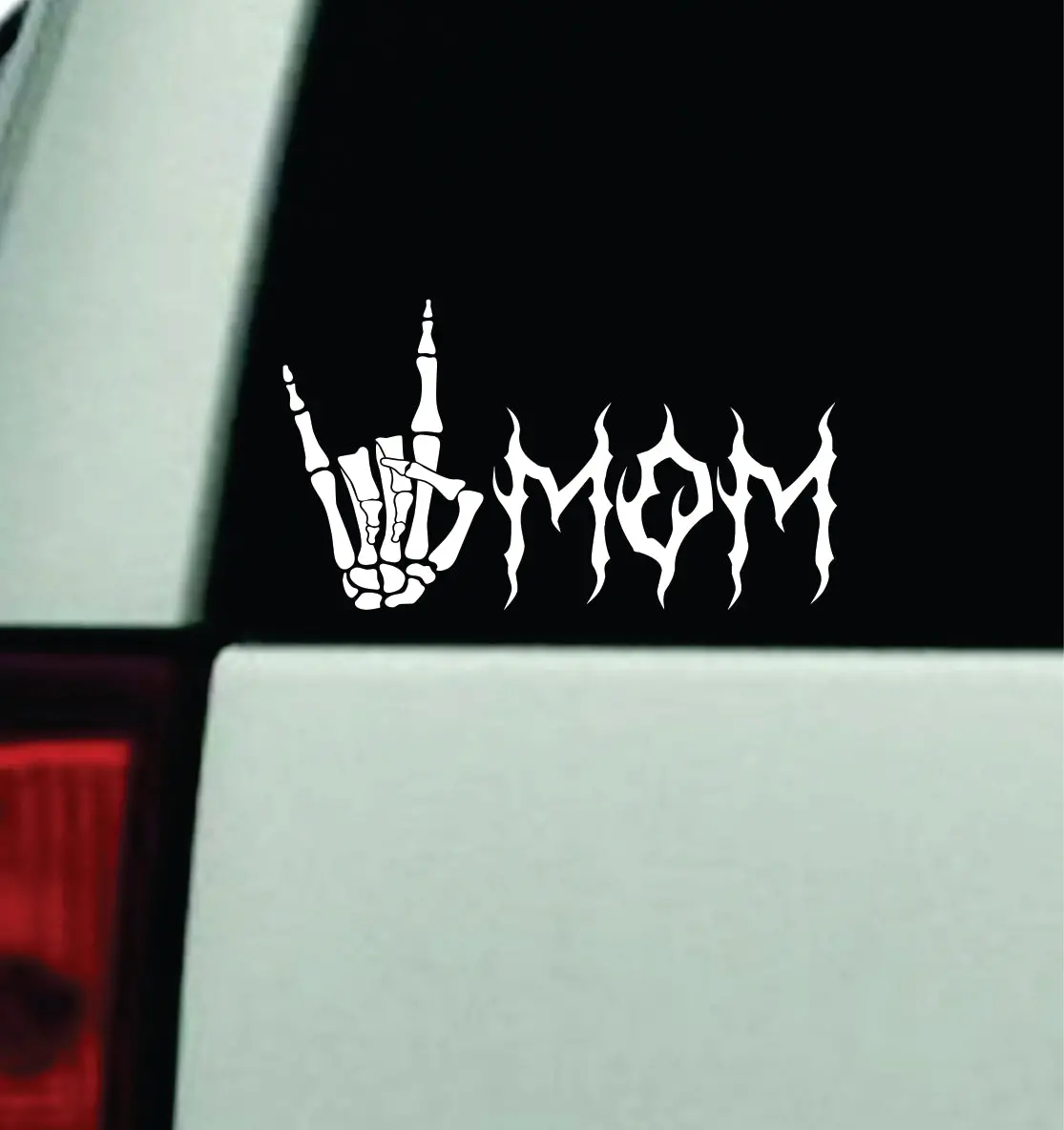 Mom Rock On Skeleton Hand V2 Car Decal Truck Window Windshield Mirror Rearview Jdm Bumper Sticker Vinyl Quote Girls Music Emo Goth Hardcore Metal Rock Blegh 1