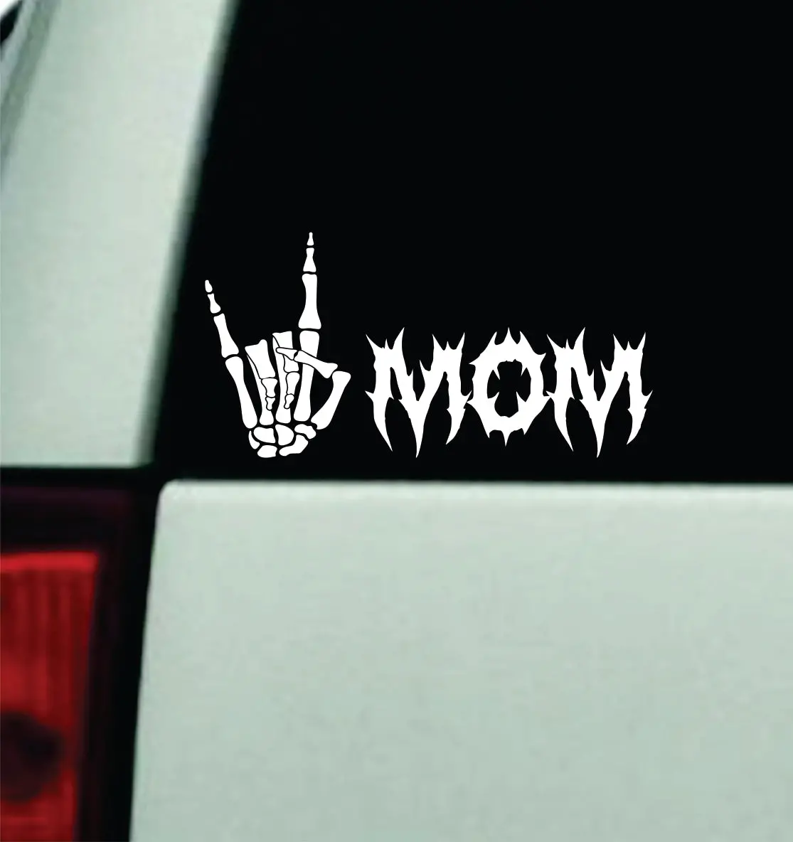 Mom Rock On Skeleton Hand Car Decal Truck Window Windshield Mirror Rearview Jdm Bumper Sticker Vinyl Quote Girls Music Emo Goth Hardcore Metal Rock Blegh 1