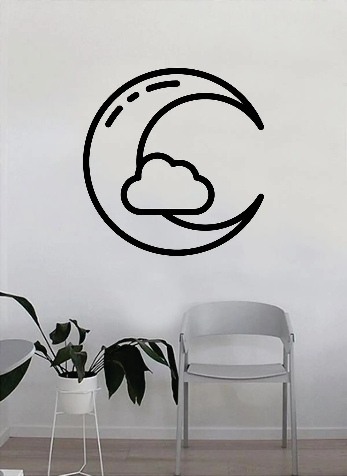 Moon Cloud Decal Sticker Wall Vinyl Art Home Room Decor Bedroom Nature Kids Teen Baby Nursery Playroom 1