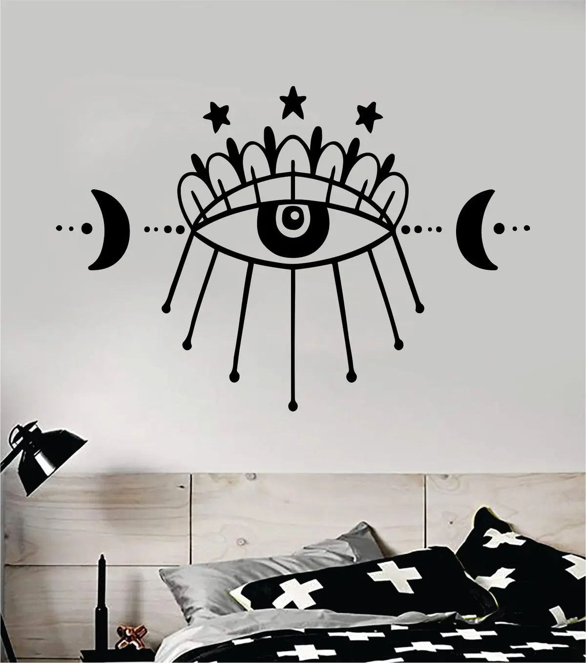 Moon Eye V3 Decal Sticker Wall Vinyl Art Wall Bedroom Room Home Decor Teen Inspirational Yoga Zen Meditate Namaste Tattoo Boho All Seeing 1