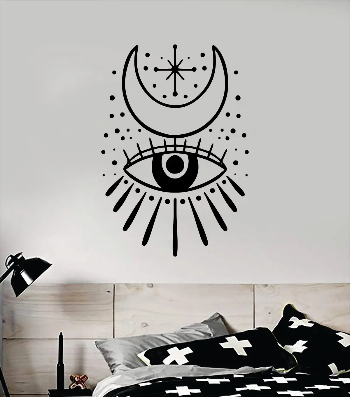 Moon Eye V1 Decal Sticker Wall Vinyl Art Wall Bedroom Room Home Decor Teen Inspirational Yoga Zen Meditate Namaste Tattoo Boho All Seeing 1