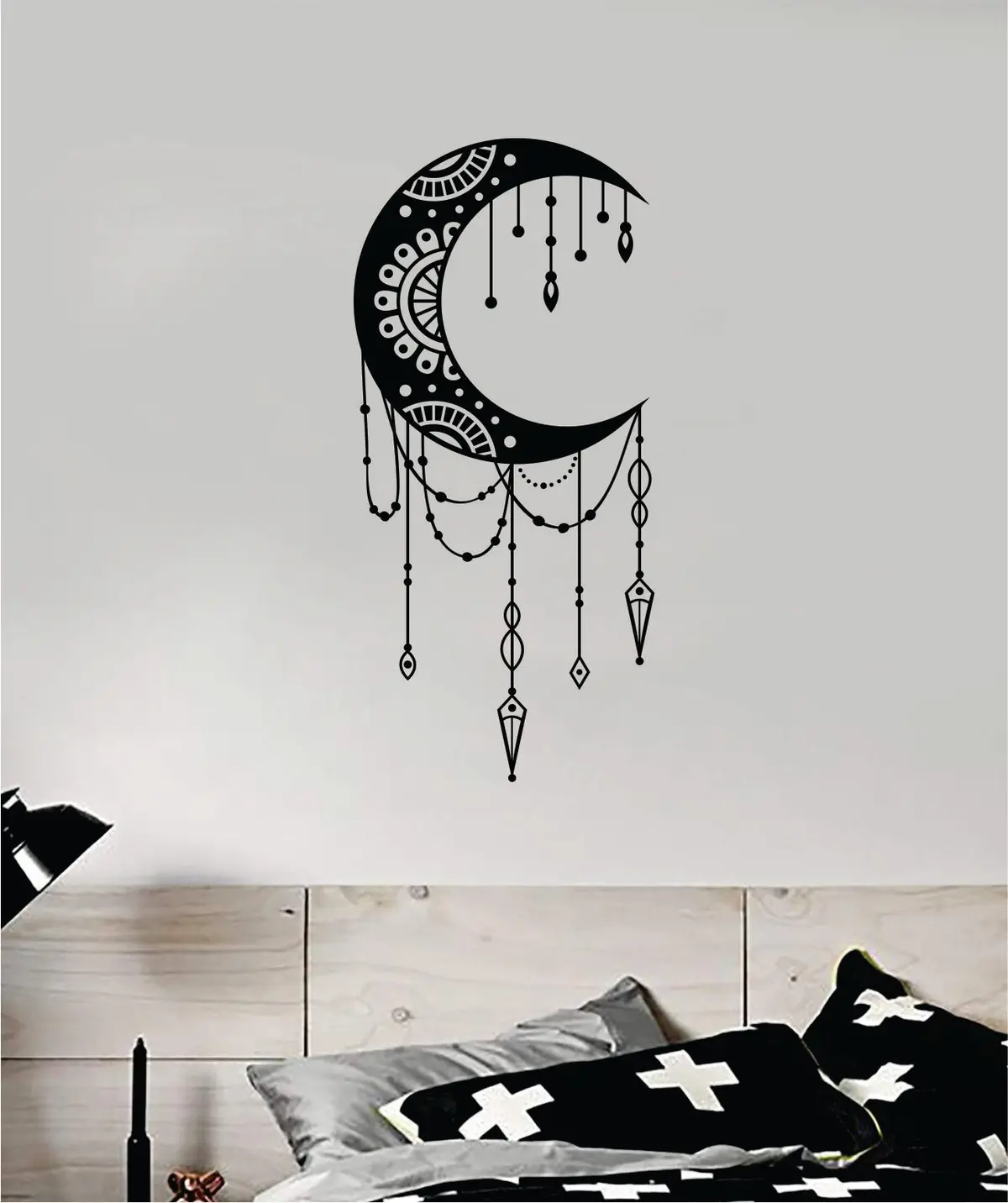 Moon Mandala V2 Art Wall Decal Sticker Vinyl Room Bedroom Decor Teen Space Geometric Dreamcatcher Boho Tattoo Flowers Girls Yoga 1