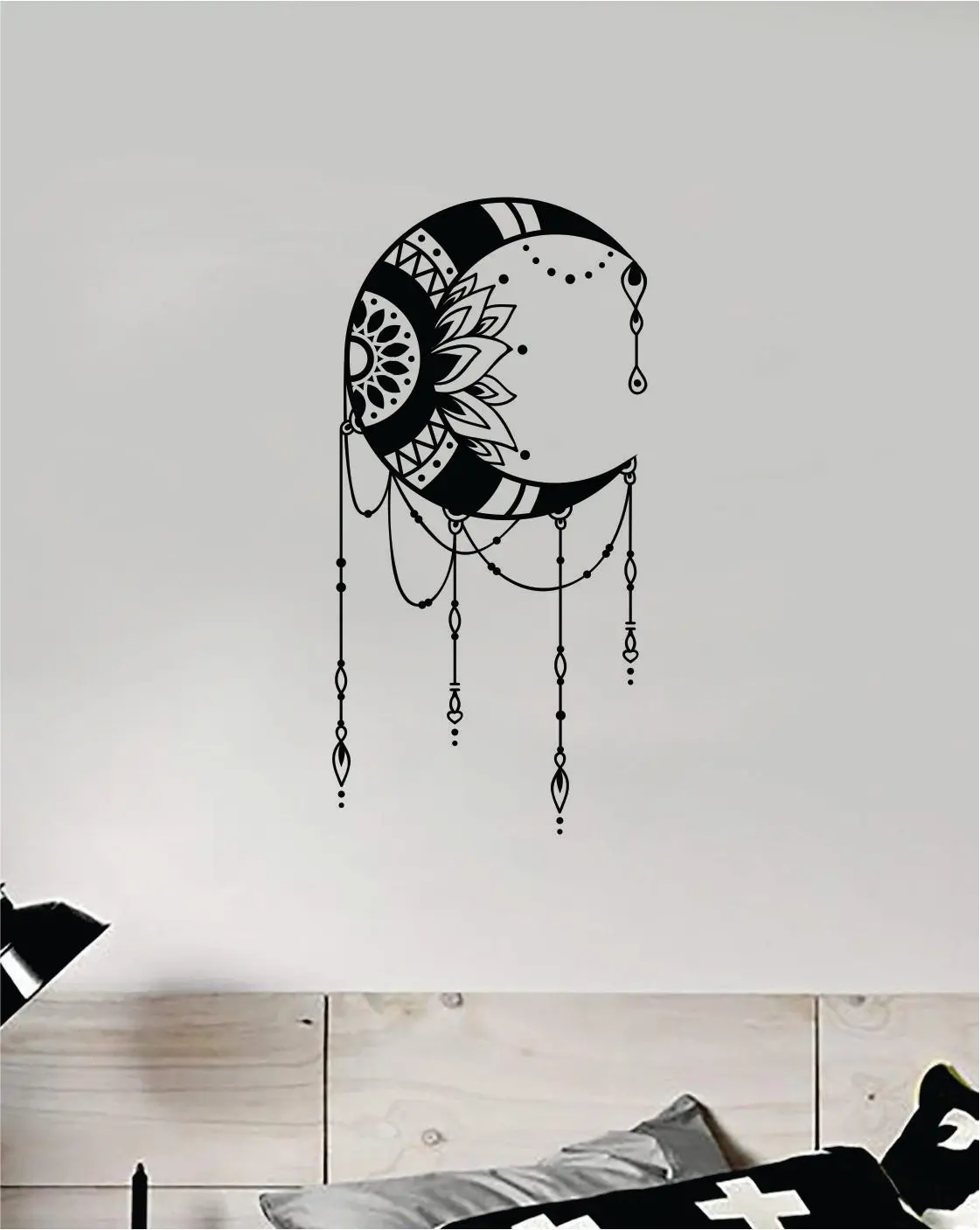 Moon Mandala Art Wall Decal Sticker Vinyl Room Bedroom Decor Teen Space Geometric Dreamcatcher Boho Tattoo Flowers Girls Yoga 1