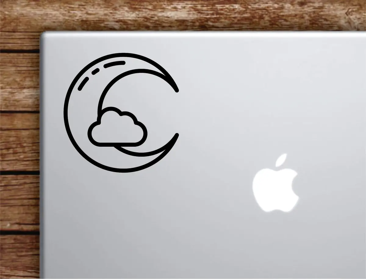Moon And Cloud Laptop Wall Decal Sticker Vinyl Art Quote Macbook Apple Decor Car Window Truck Teen Inspirational Girls Adventure Travel 1