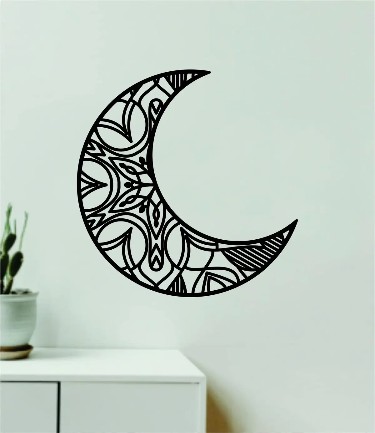 Moon Boho Wall Decal Home Decor Art Sticker Vinyl Bedroom Boy Girl Teen School Nursery Science Space Mandala 1
