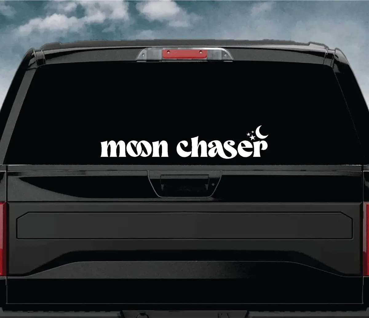 Moon Chaser Car Decal Truck Window Windshield Jdm Sticker Vinyl Quote Drift Girls Funny Sadboyz Racing Men Broken Heart Club 1