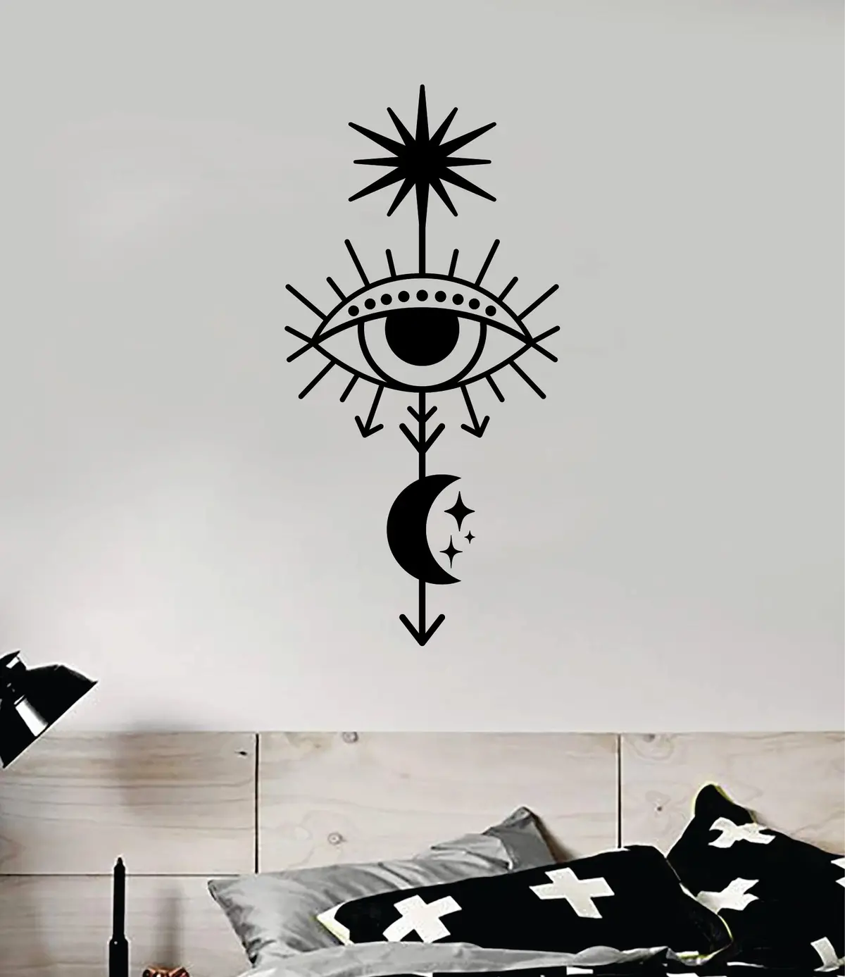 Moon Eye V9 Wall Decal Sticker Vinyl Art Bedroom Room Home Decor Teen Inspirational Girls Yoga Zen Meditate Namaste Tattoo Boho All Seeing 1