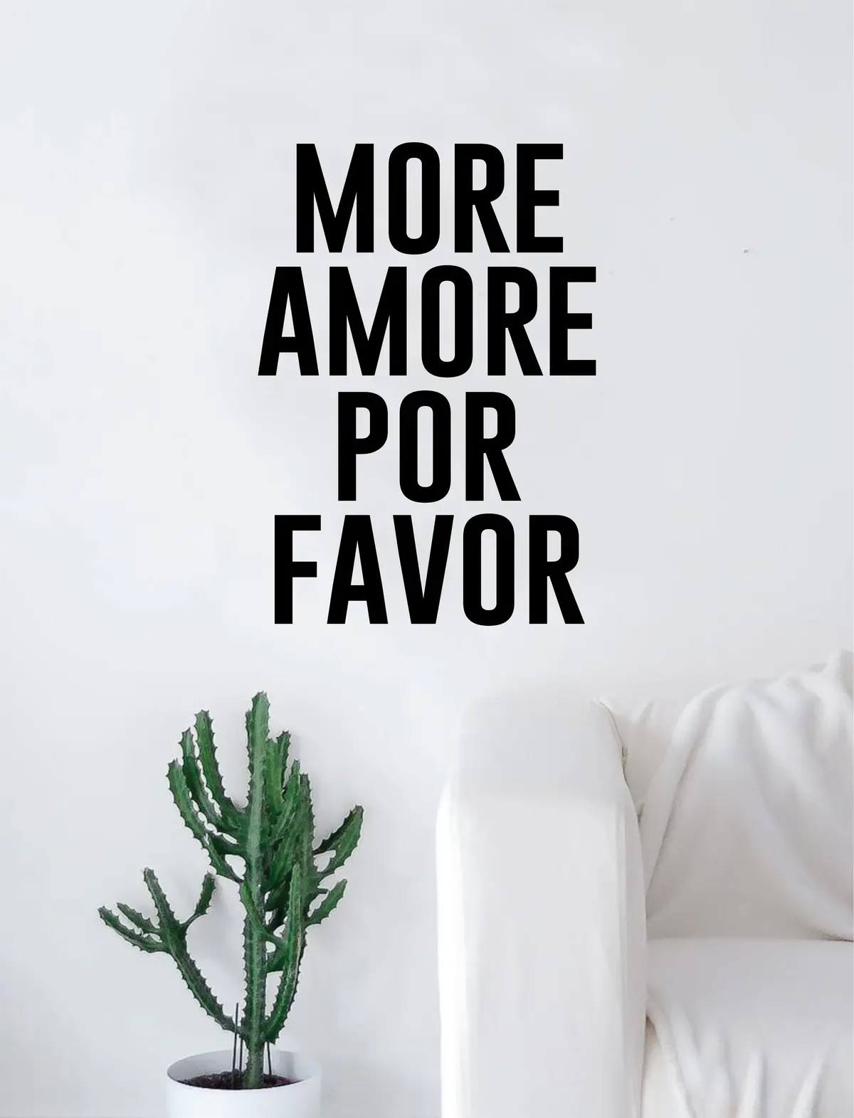 More Amore Por Favor Quote Wall Decal Sticker Room Art Vinyl Beautiful Decor Home Decoration Bedroom Marriage Love Inspirational Simple Cute 1