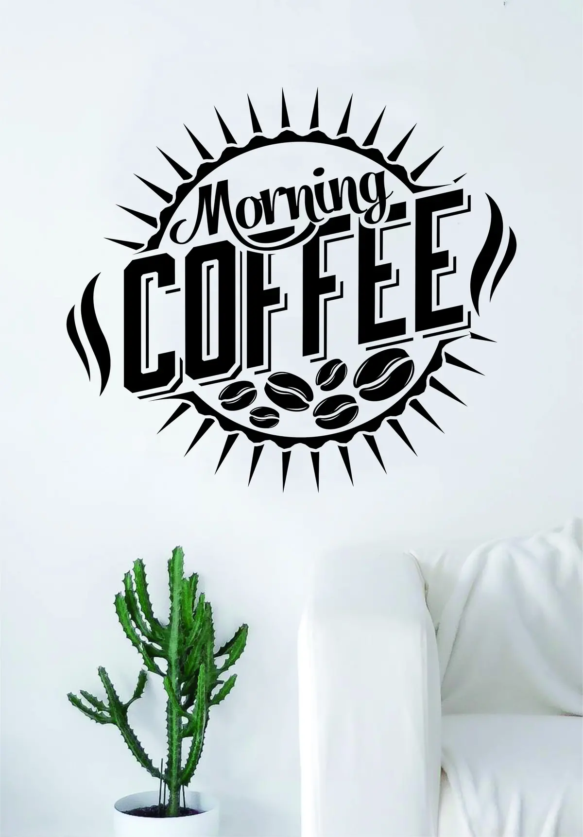 Morning Coffee Quote Wall Decal Sticker Bedroom Living Room Art Vinyl Beautiful Kitchen Cute Shop Morning 1