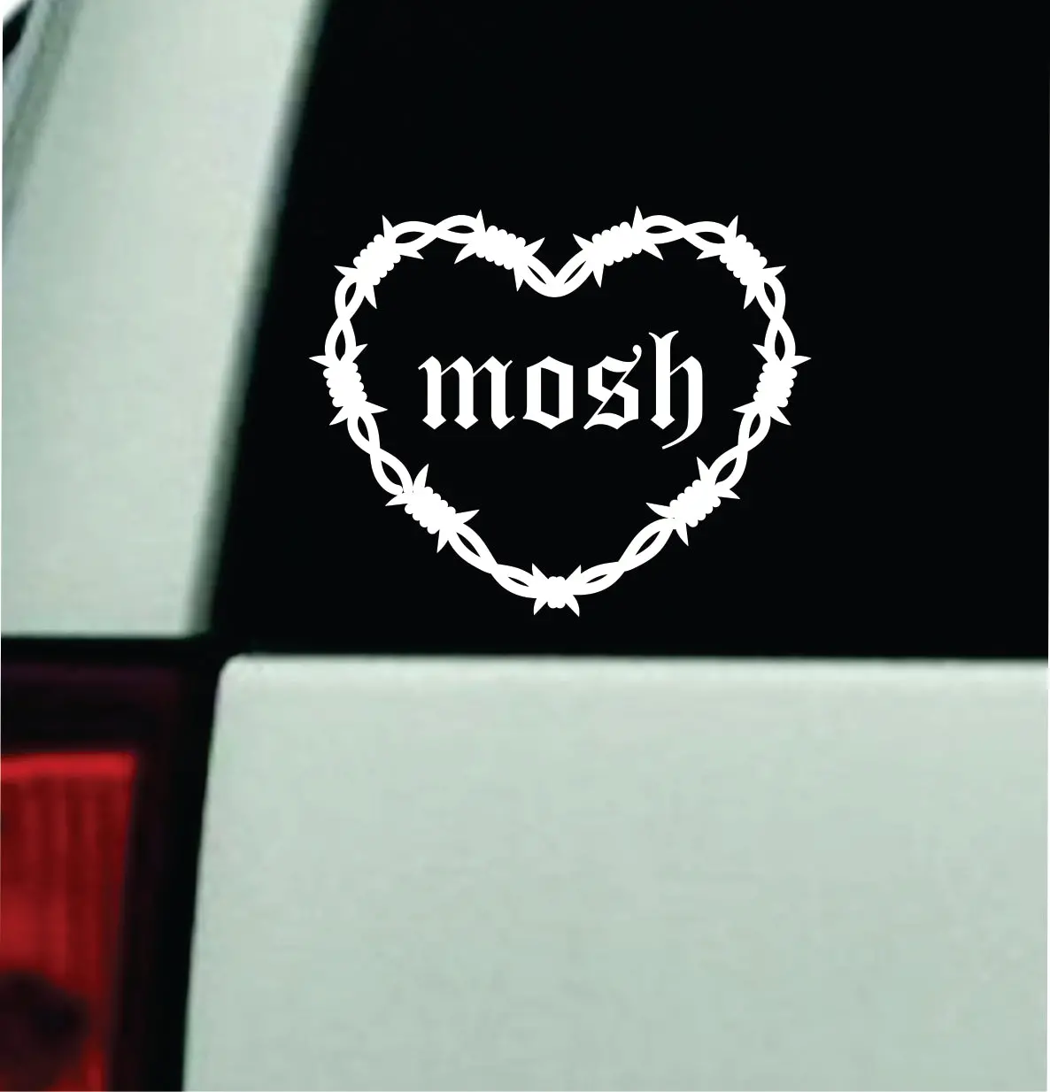 Mosh Barb Wire Heart Car Decal Bumper Sticker Truck Mirror Window Windshield Girls Emo Goth Blegh Hardcore Metal 1