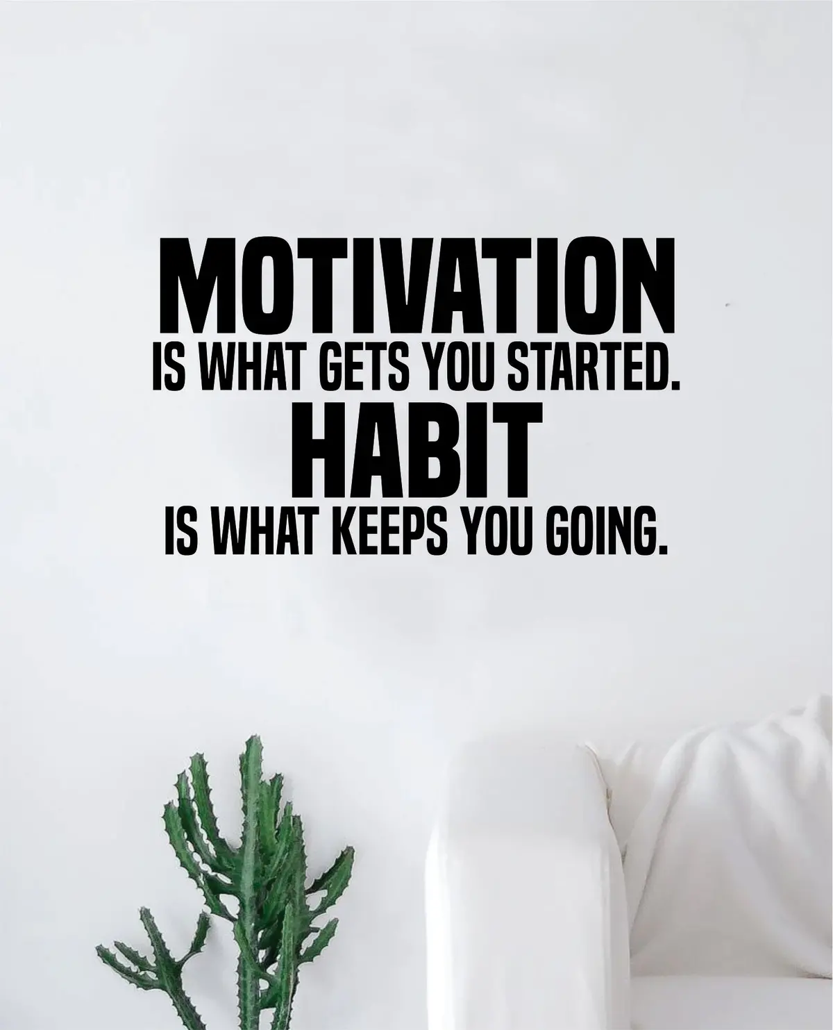 Motivation Habit Decal Sticker Wall Vinyl Art Wall Bedroom Room Decor Motivational Inspirational Teen Sports Gym Fitness 1