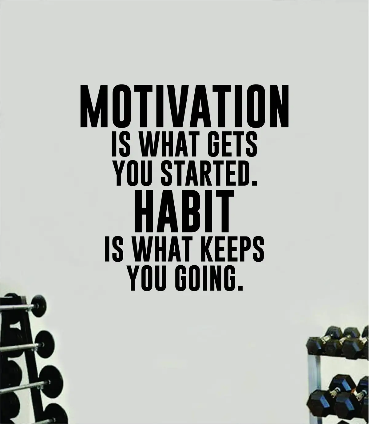 Motivation Habit V2 Quote Wall Decal Sticker Vinyl Art Decor Bedroom Room Boy Girl Inspirational Motivational Gym Fitness Health Exercise Lift Beast Workout 1