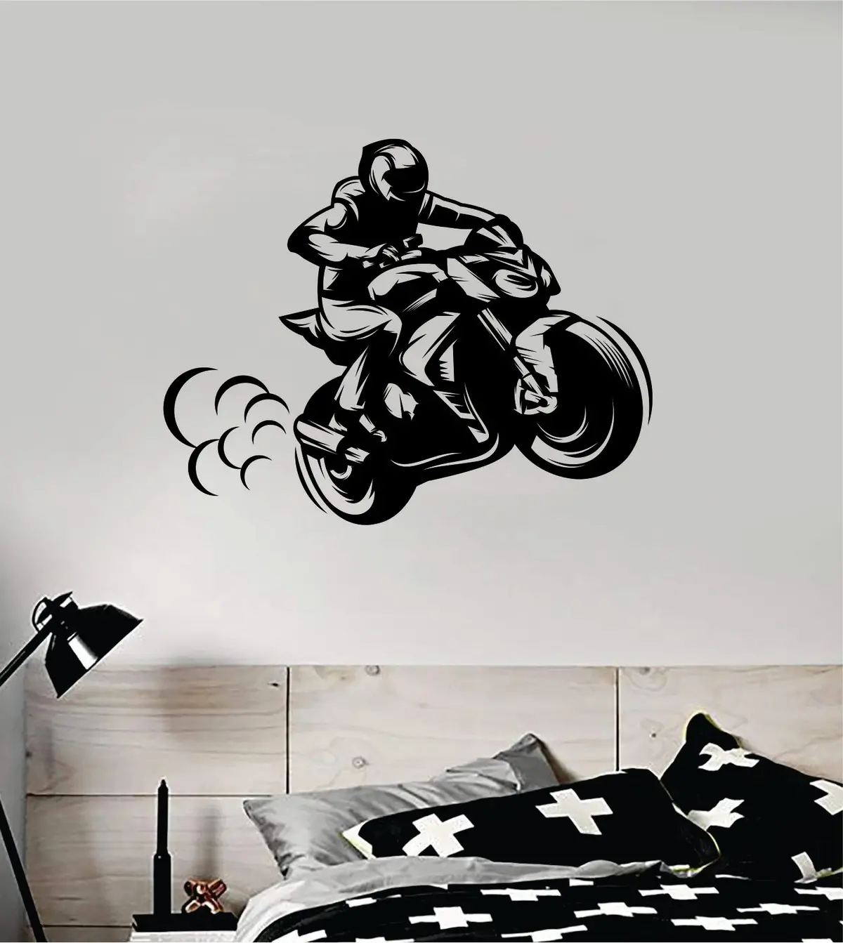 Motorcycle Rider Sports Decal Sticker Bedroom Room Wall Vinyl Art Home Decor Teen Sports Moto X Biker Dirtbike 1
