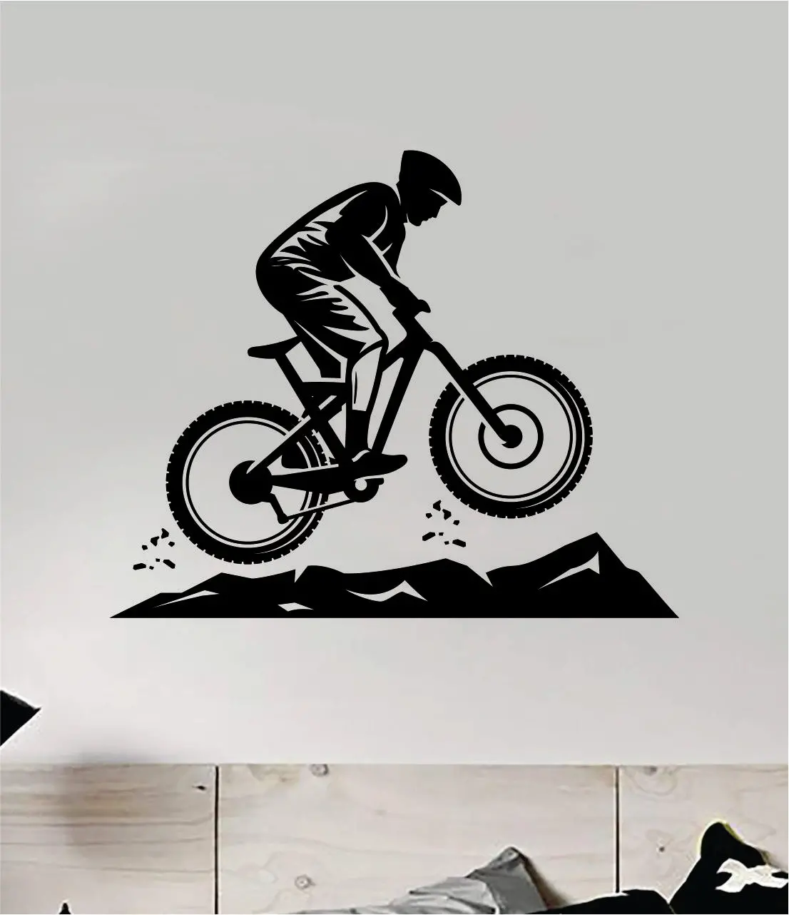 Mountain Biker Wall Decal Home Room Bedroom Decor Vinyl Art Sticker Sports Teen Kids Bike Bicycle Boy Girl Bmx 1