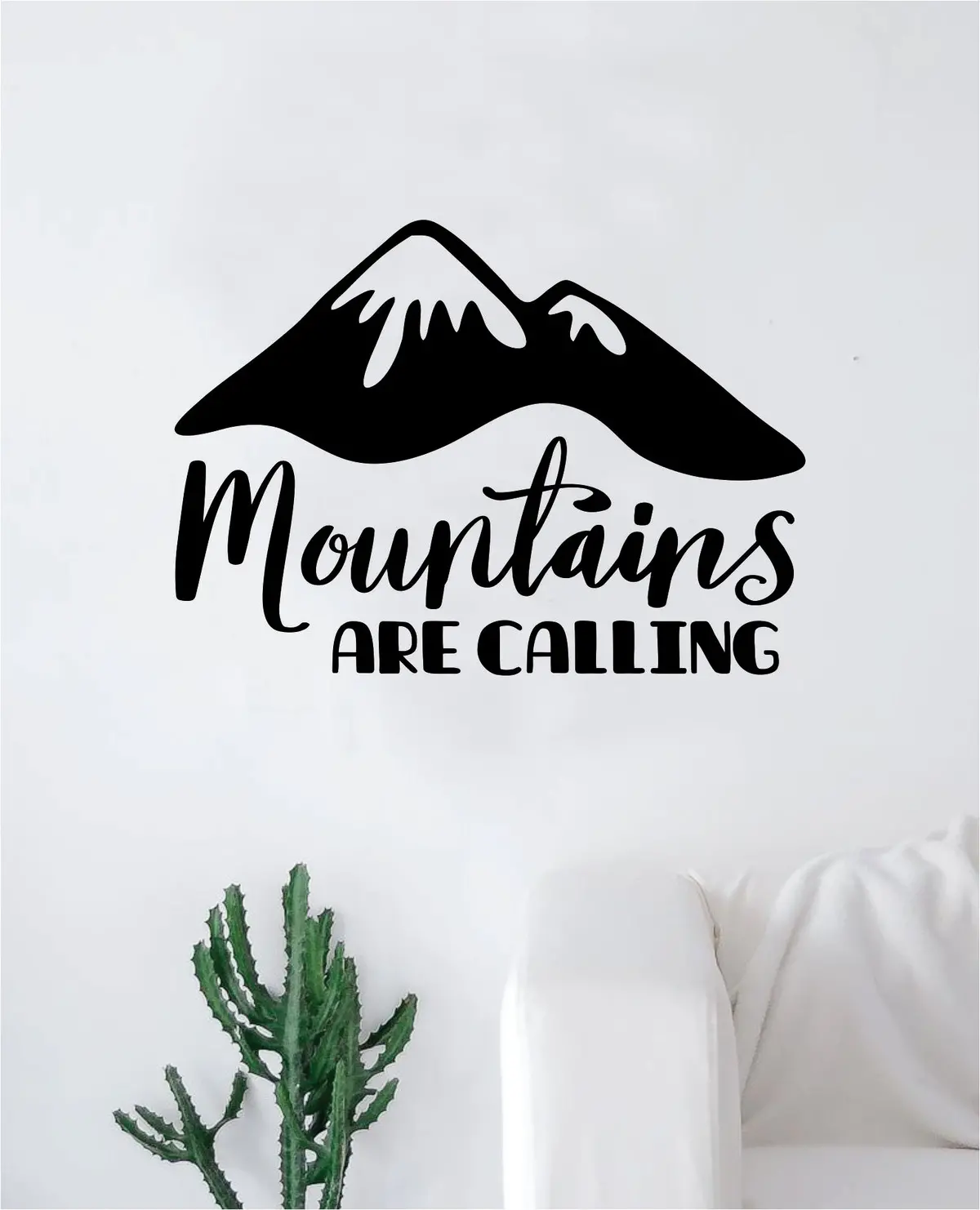 Mountains Are Calling Decal Sticker Wall Vinyl Art Wall Bedroom Room Home Decor Inspirational Teen Nursery Travel Adventure 1