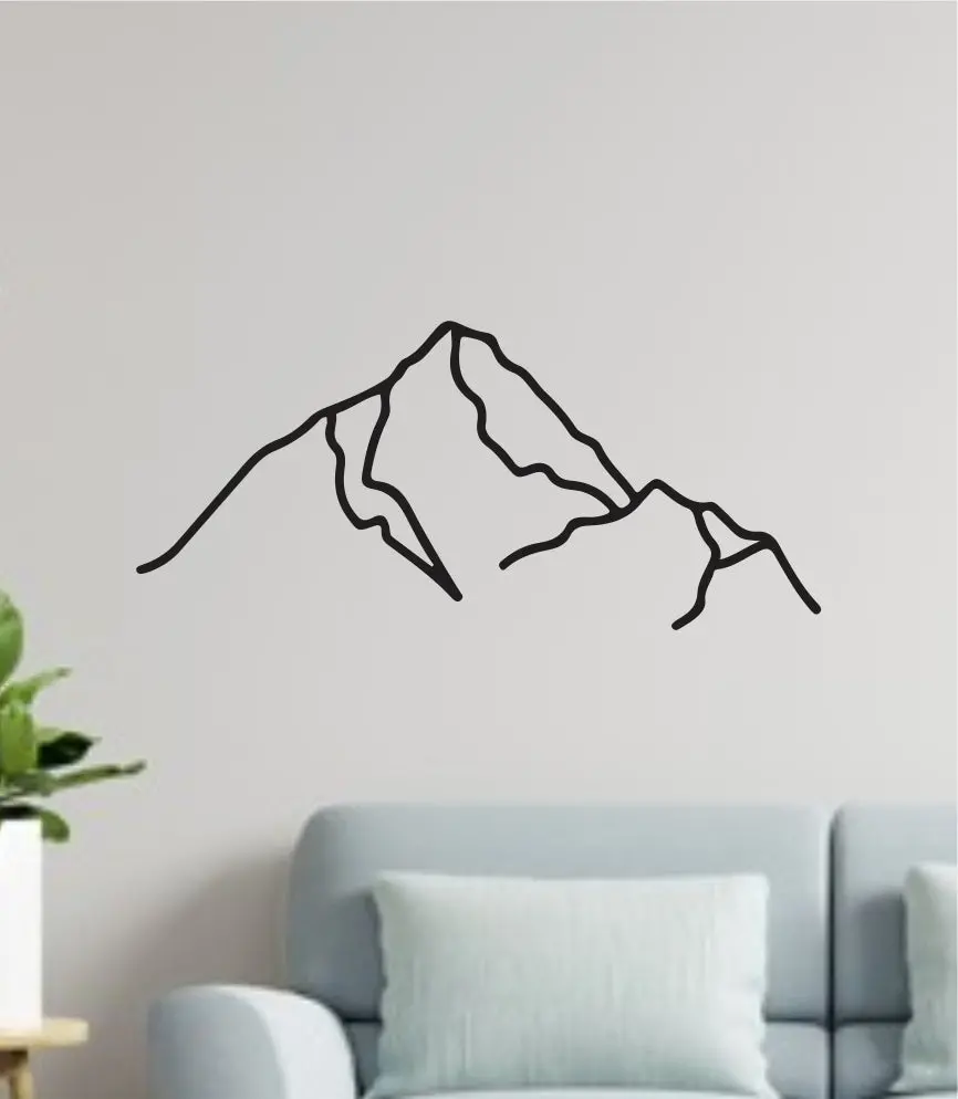 Mountains Simplistic Wall Decal Home Decor Art Sticker Vinyl Bedroom Boy Girl Teen Baby Nursery Nature Modern Geometric Travel 1