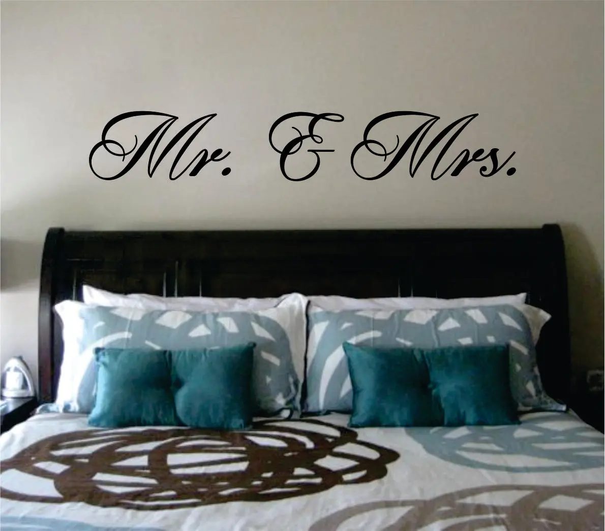 Mr And Mrs Wall Decal Sticker Vinyl Art Bedroom Living Room Decor Decoration Teen Quote Inspirational Marriage Married Husband Wife Newly Wed Family King Queen 1