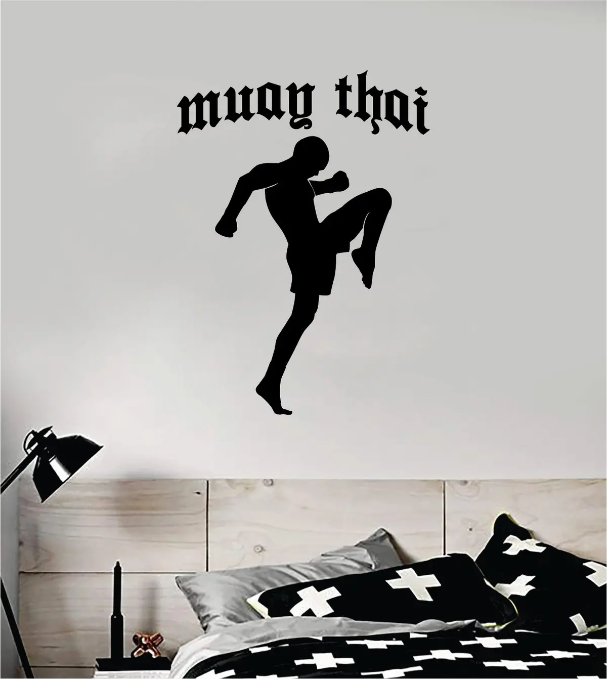 Muay Thai Mma Decal Sticker Wall Vinyl Art Decor Home Grapple Blackbelt Sports Fight Gym Fitness Jiu Jitsu Karate Kickbox Box Wrestle 1