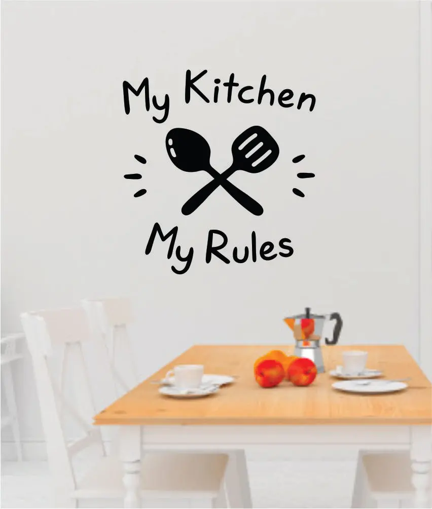 My Kitchen My Rules Wall Decal Sticker Bedroom Room Art Vinyl Home Decor Teen Food Kitchen Family Funny Love Eat Chef Cook Mom 1
